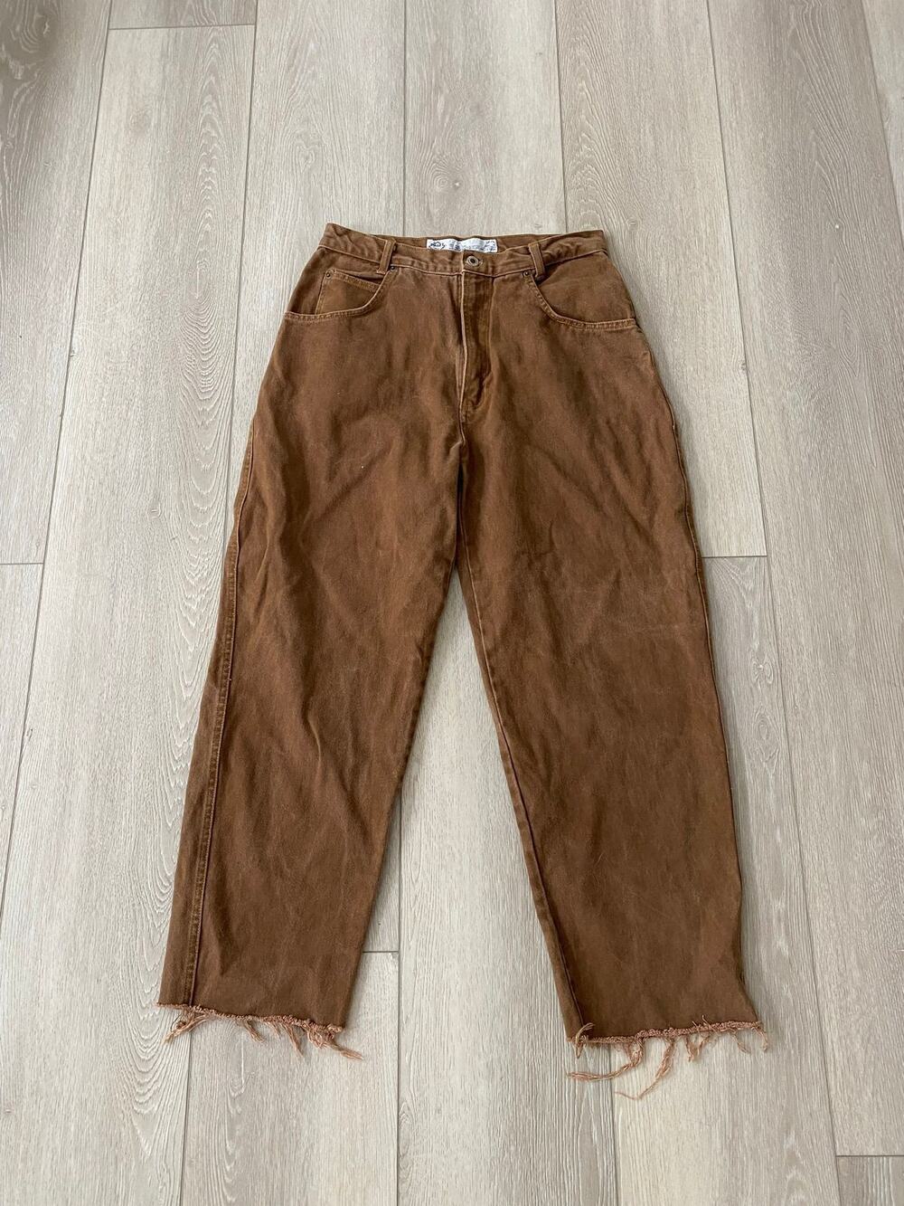 Vintage Palet Blues Brown High Rise Raw Hem Pants Size 32